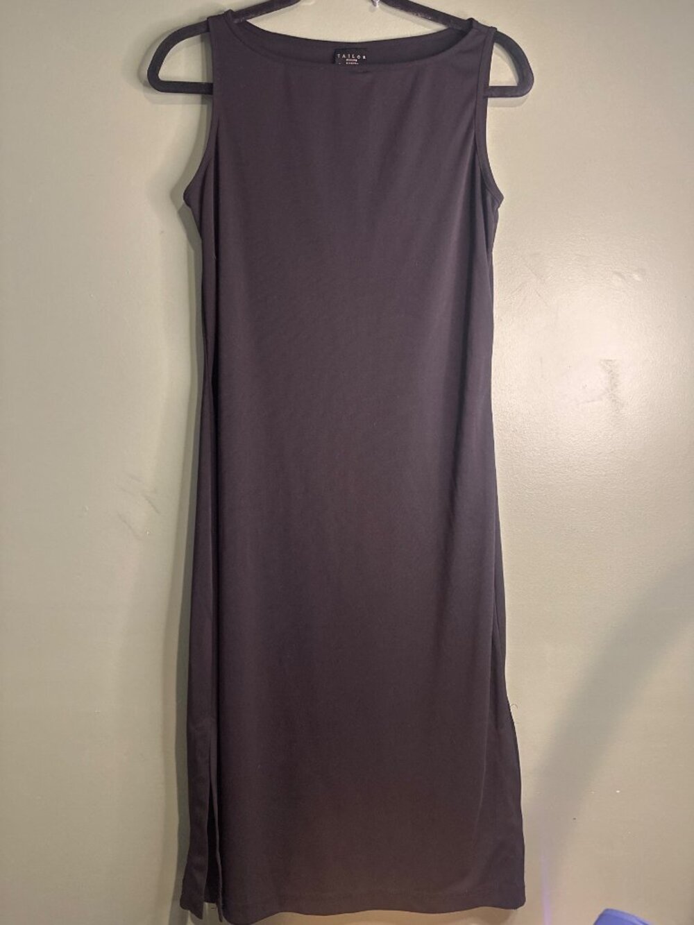 Vintage B. Moss Tailor USA Black Sleeveless Maxi Dress Size 10 Academia LBD Y2K